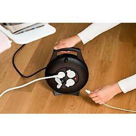 Brennenstuhl Vario Line Kabelbox VL2-X, 3-fach Steckdose, 2 USB, 10m Kabel, Überhitzungsschutz, schwarz