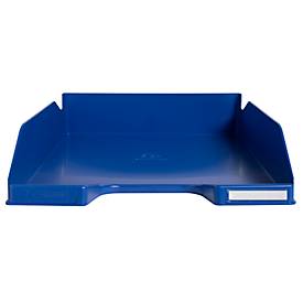 Briefablage Exacompta BEE BLUE Combo-Midi, für Dokumente im Format A4+, stapelbar, Etikettenhalter, Kunststoff, marineblau, 6 Stück