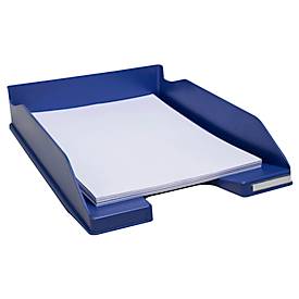 Briefablage Exacompta BEE BLUE Combo-Midi, für Dokumente im Format A4+, stapelbar, Etikettenhalter, Kunststoff, marineblau, 6 Stück