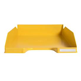 Briefablage Exacompta BEE BLUE Combo-Midi, für Dokumente im Format A4+, stapelbar, Etikettenhalter, Kunststoff, safrangelb, 6 Stück