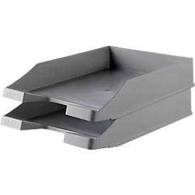Briefablage KARMA, DIN A4/C4, Kunststoff, stapelbar, stabil, B 255 x T 348 x H 65 mm, grau