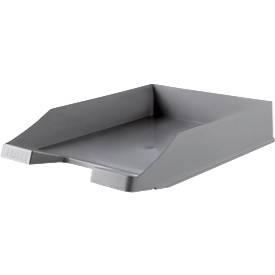 Briefablage KARMA, DIN A4/C4, Kunststoff, stapelbar, stabil, B 255 x T 348 x H 65 mm, grau