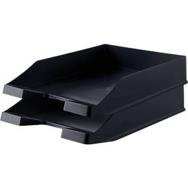 Briefablage KARMA, DIN A4/C4, Kunststoff, stapelbar, stabil, B 255 x T 348 x H 65 mm, schwarz