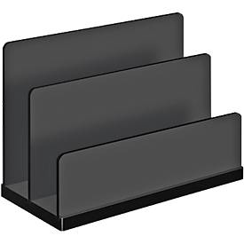 Briefständer WEDO Black Office, schwarz mattiert/glänzend, 2 Fächer