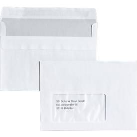 Briefumschläge, DIN C6, mit Fenster, haftklebend, 25 Stück