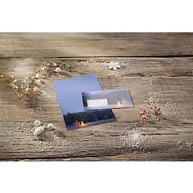 Briefumschläge Sigel Christmas Chapel, DIN lang, weihnachtliches Kerzen-Motiv, Sichtfenster, gummierter Verschluss, FSC®-Papier, blau, 50 Stück