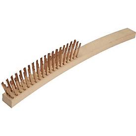 Brosse métallique L.350mm fil de bronze étain 0,3mm 3 rangées anti-étincelles