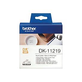 Brother DK-11219 - Schwarz auf Weiß - Rolle (1,2 cm) 1200 Stck. (1 Rolle(n) x 1200) Etiketten - für Brother QL-1050, QL-