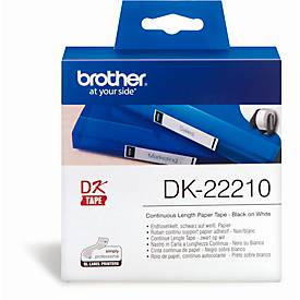BROTHER Endlos-Etikett DK-22210, 29 mm x 30,48 m, Papier weiß
