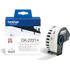 BROTHER Endlos-Etikett DK-22214, 12mm x 30,48m, Papier weiß