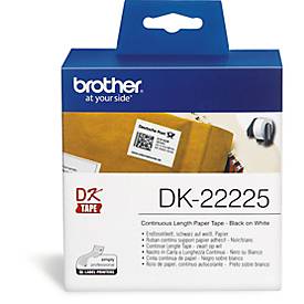 Brother Endlos-Etikett, DK-22225, 38mm x 30,48m, Papier weiß