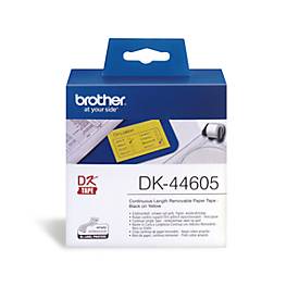 Brother Endlos-Etikett, DK-44605, 62mm x 30,48m, Papier gelb, ablösbar