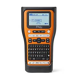 Brother Etikettendrucker P-Touch PT-E560BTVP, monochromer Thermotransferdruck, 180 x 128 dpi, 30 mm/s, Bluetooth/USB, inkl. Zubehör, orange-schwarz