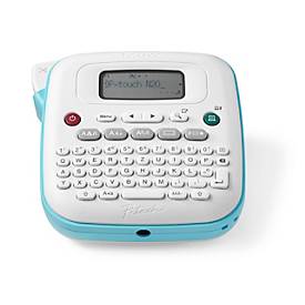 Brother Etikettendrucker P-Touch PT-N20, monochromer Thermotransferdruck, für Bänder bis B 12 mm, 180 dpi, 12 mm/s, LC-Display, blau-weiß
