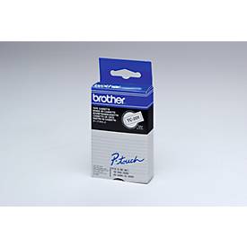 Brother Schriftbandkassette TC-201, 12 mm breit, weiß/schwarz