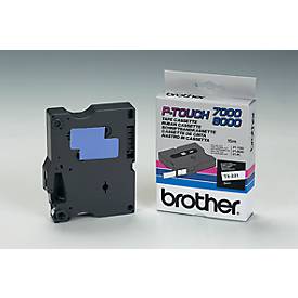 Image of Brother Schriftbandkassette TX-221, 9 mm breit, weiß/schwarz