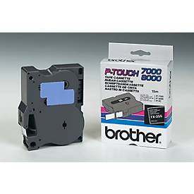 Brother Schriftbandkassette TX-355, 24 mm breit, schwarz/weiß