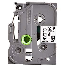 Brother Schriftbandkassette TZe-111, 6 mm breit, farblos/schwarz