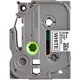 Brother Schriftbandkassette TZe-211, 6 mm breit, weiß/schwarz