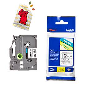Schriftbandkassette TZe-231, 12 mm breit, s/w + Gummibärchen, GRATIS