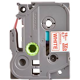 Brother Schriftbandkassette TZe-242, 18 mm breit, weiß/rot