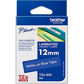 Brother Schriftbandkassette TZe-535, 12 mm breit, blau/weiß