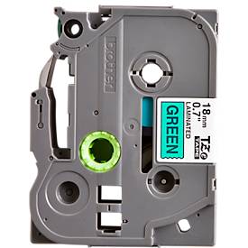 Brother Schriftbandkassette TZe-741, 18 mm breit, grün/schwarz