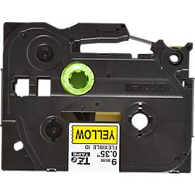 Brother Schriftbandkassette TZe-FX621, 9 mm breit, gelb/schwarz