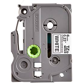 Brother Schriftbandkassette TZe-S211, 6 mm breit, weiß/schwarz