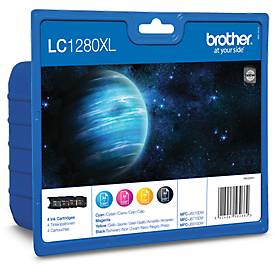 Brother Sparpaket 4 Tintenpatronen LC-1280XLBK/C/M/Y schwarz, cyan, magenta, gelb, original