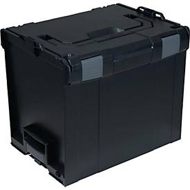 BS SYSTEMS Werkzeugkoffer L-BOXX 374, Innenmaße B378xT294xH339mm, schlagfestes ABS, schwarz anthrazit, stapelbar