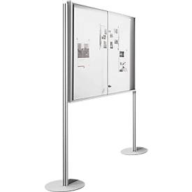 BST freistehendes Ständersystem für MEDIA ST/MEDIA BA Schaukästen, L 40 x B 30 x H 1950 mm, mit Metallbodenplatte