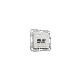 BTR E-DAT C6 8/8(8) UPk - Anschlussdose, Unterputz - CAT 6 - RJ-45 X 2 - Pure White, RAL 9010