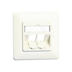 BTR E-DAT modul 8/8(8) UP empty - Anschlussdose, Unterputz - CAT 6 - Pure White, RAL 9010 - 2 Ports