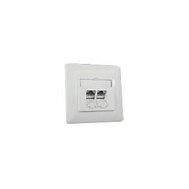 BTR IT CONNECT E-DAT C6 8/8(8) UP Cat.6 - Anschlussdose, Unterputz - CAT 6 - RJ-45 X 2 - Pure White, RAL 9010