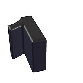 Buchstabenhocker, Kunstledersitz, Seitenflächen m. Stoffbezug, Sitzhöhe 450 mm, Buchstaben/Zahlen