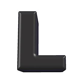 Buchstabenhocker, Kunstledersitz, Seitenflächen m. Stoffbezug, Sitzhöhe 450 mm, Buchstaben/Zahlen