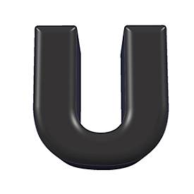 Buchstabenhocker, Kunstledersitz, Seitenflächen m. Stoffbezug, Sitzhöhe 450 mm, Buchstaben/Zahlen