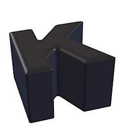 Buchstabenhocker, Kunstledersitz, Seitenflächen m. Stoffbezug, Sitzhöhe 450 mm, Buchstaben/Zahlen