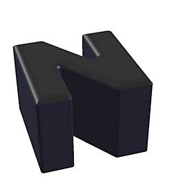 Buchstabenhocker, Kunstledersitz, Seitenflächen m. Stoffbezug, Sitzhöhe 450 mm, Buchstaben/Zahlen