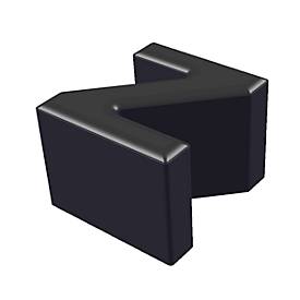 Buchstabenhocker, Kunstledersitz, Seitenflächen m. Stoffbezug, Sitzhöhe 450 mm, Buchstaben/Zahlen