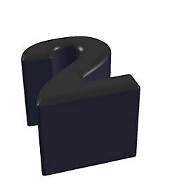 Buchstabenhocker, Kunstledersitz, Seitenflächen m. Stoffbezug, Sitzhöhe 450 mm, Buchstaben/Zahlen