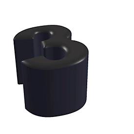 Buchstabenhocker, Kunstledersitz, Seitenflächen m. Stoffbezug, Sitzhöhe 450 mm, Buchstaben/Zahlen