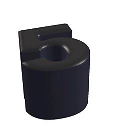 Buchstabenhocker, Kunstledersitz, Seitenflächen m. Stoffbezug, Sitzhöhe 450 mm, Buchstaben/Zahlen