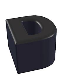 Buchstabenhocker, Kunstledersitz, Seitenflächen m. Stoffbezug, Sitzhöhe 450 mm, Buchstaben/Zahlen