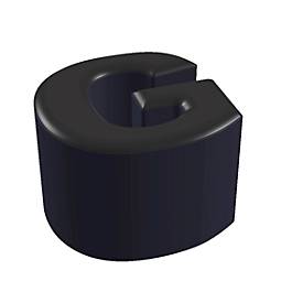 Buchstabenhocker, Kunstledersitz, Seitenflächen m. Stoffbezug, Sitzhöhe 450 mm, Buchstaben/Zahlen