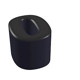 Buchstabenhocker, Kunstledersitz, Seitenflächen m. Stoffbezug, Sitzhöhe 450 mm, Buchstaben/Zahlen