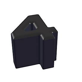 Buchstabenhocker, Kunstledersitz, Seitenflächen m. Stoffbezug, Sitzhöhe 450 mm, Buchstaben/Zahlen