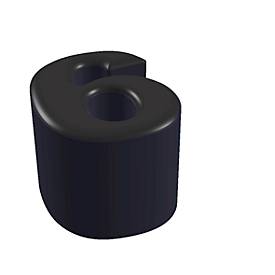 Buchstabenhocker, Kunstledersitz, Seitenflächen m. Stoffbezug, Sitzhöhe 450 mm, Buchstaben/Zahlen