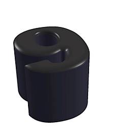 Buchstabenhocker, Kunstledersitz, Seitenflächen m. Stoffbezug, Sitzhöhe 450 mm, Buchstaben/Zahlen